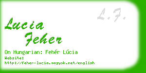 lucia feher business card